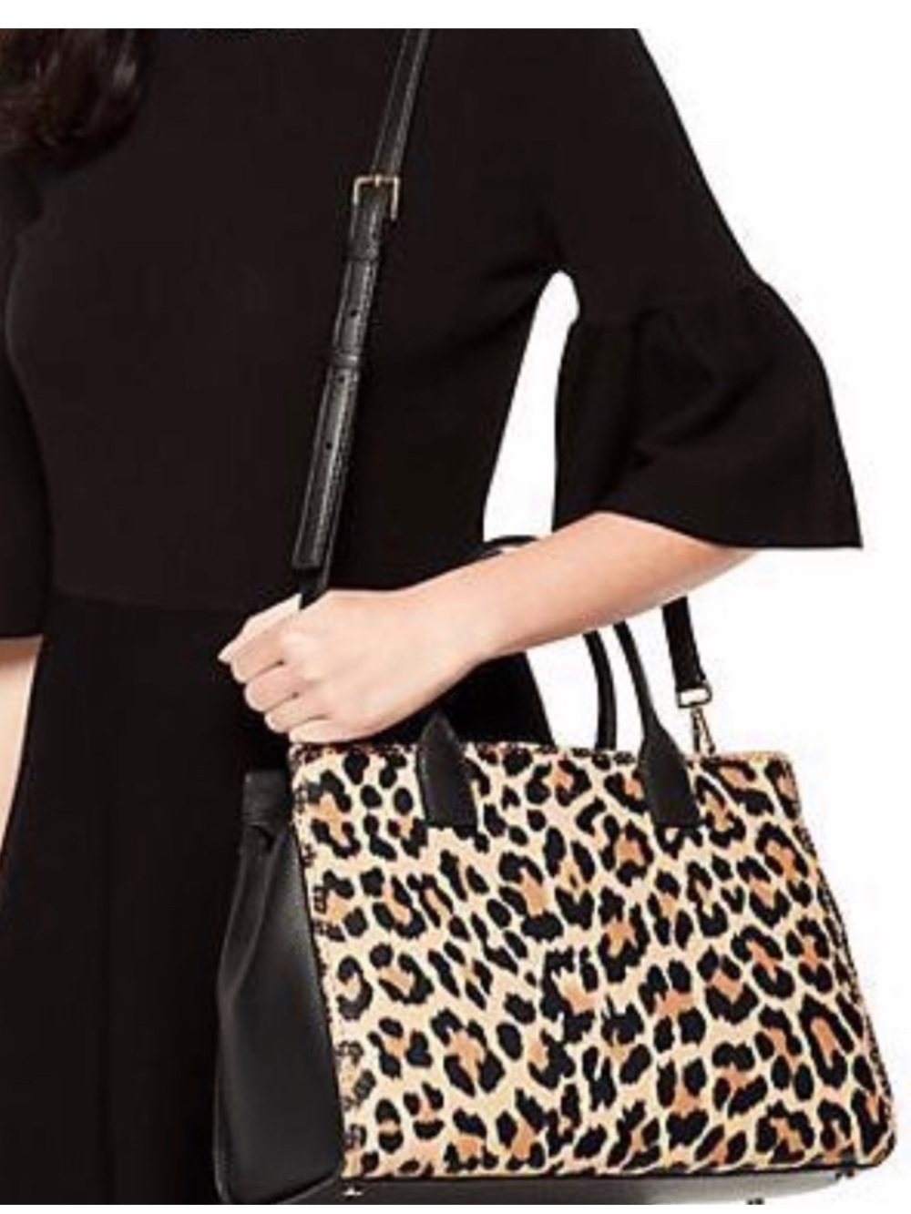 Kate Spade New York Dunne Lane Large Leopard-Print Lake Satchel- LIKE NEW